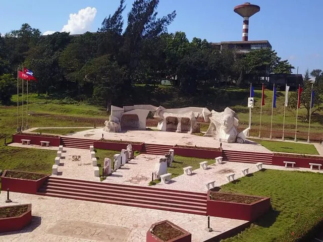The monumental entrance at ISMM in Moa, Cuba