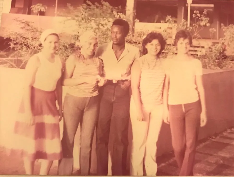 Abel with fellow classmates during his second year at ISMM in Moa, Cuba